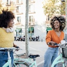 Two friends use cycle quotes and bike ride captions for Instagram.