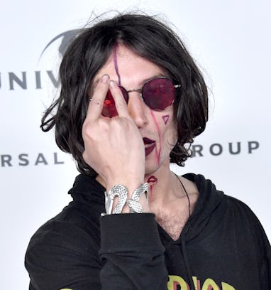 LOS ANGELES, CALIFORNIA - JANUARY 26: Ezra Miller attends the Universal Music Group Hosts 2020 Gram...