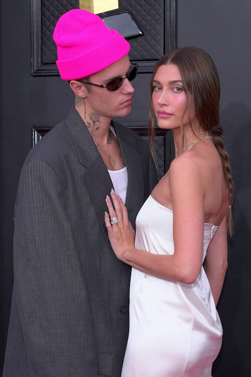 Hailey Bieber's glazed donut nails are very on-brand for her.