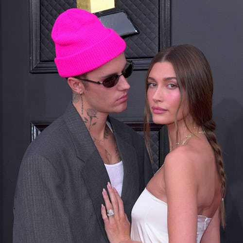 Hailey Bieber’s glazed donut nails are very on-brand for her.