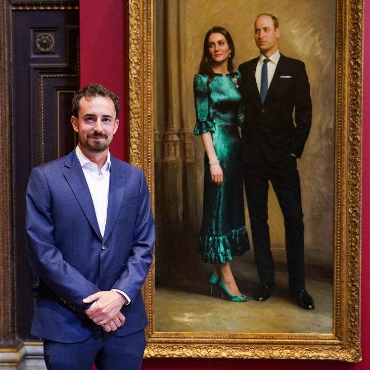 British artist Jamie Coreth, who painted the legendary shot, joined Prince William and Kate at the u...
