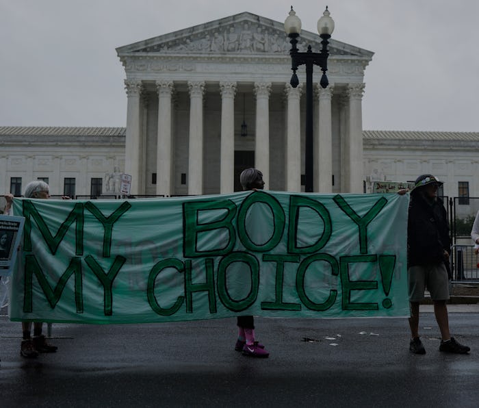 WASHINGTON, DC - JUNE 23: Activists with "Rise Up 4 Abortion" demonstrate outside the U.S. Supreme C...