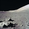 This view of the Lunar surface was taken during the Apollo 17 mission. (Photo by: HUM Images/Univers...