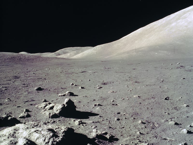 This view of the Lunar surface was taken during the Apollo 17 mission. (Photo by: HUM Images/Univers...