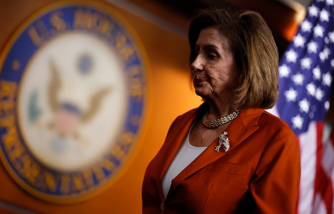 WASHINGTON, DC - JUNE 24: Speaker of the House Nancy Pelosi (D-CA) finishes a news conference after ...