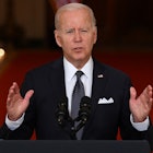 US President Joe Biden speaks about the recent mass shootings and urges Congress to pass laws to com...