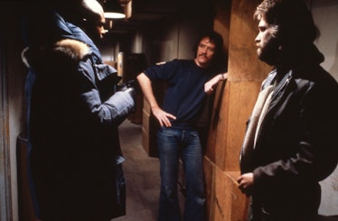 Keith David, John Carpenter, and Kurt Russell on the set of "The Thing." 