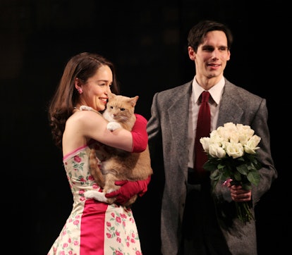 Emilia Clark & Cory Michael Smith with Vito Vincent during the Opening Night Performance Curtain Cal...