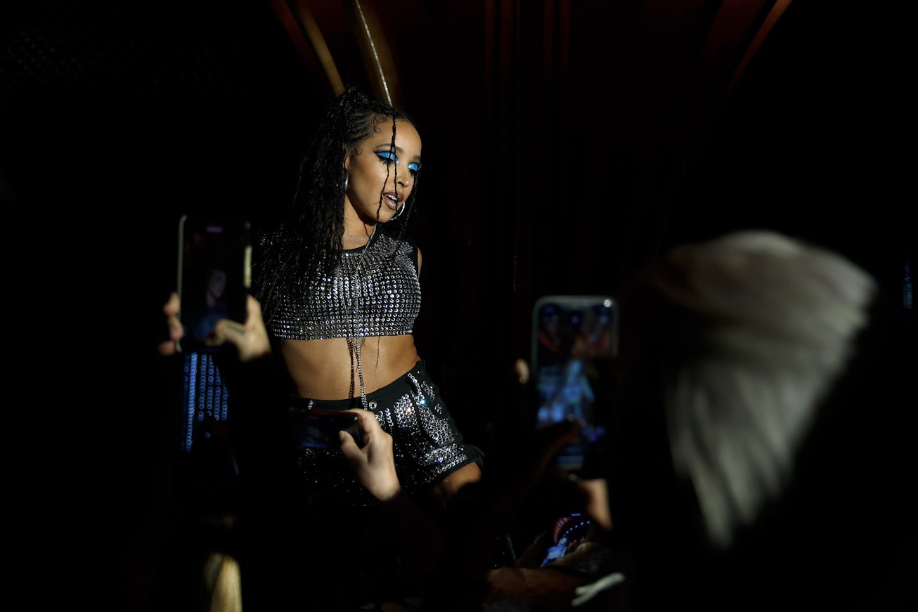 NEW YORK, NEW YORK - JUNE 25: Tinashe perform THE BLONDS X RAZR Pride celebration charity event at B...