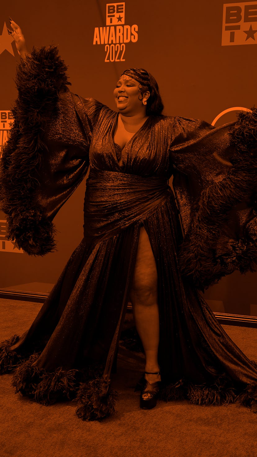 LOS ANGELES, CALIFORNIA - JUNE 26: Lizzo attends the 2022 BET Awards at Microsoft Theater on June 26...