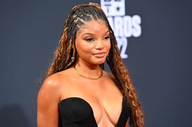 LOS ANGELES, CALIFORNIA - JUNE 26: Halle Bailey attends the 2022 BET Awards at Microsoft Theater on ...