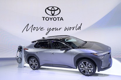 EV Toyota bZ4X electric vehicle (EV) displayed during the 43rd Bangkok International Motor Show at I...