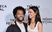NEW YORK, NEW YORK - JUNE 14: Bobby Wooten III and Katie Holmes attend "Alone Together" premiere dur...