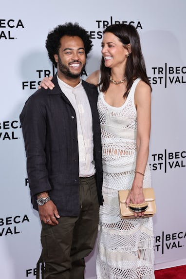 NEW YORK, NEW YORK - JUNE 14: Bobby Wooten III and Katie Holmes attend "Alone Together" premiere dur...