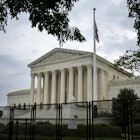 WASHINGTON, DC - JUNE 27: Fencing surrounds the U.S. Supreme Court as it nears the end of its term, ...