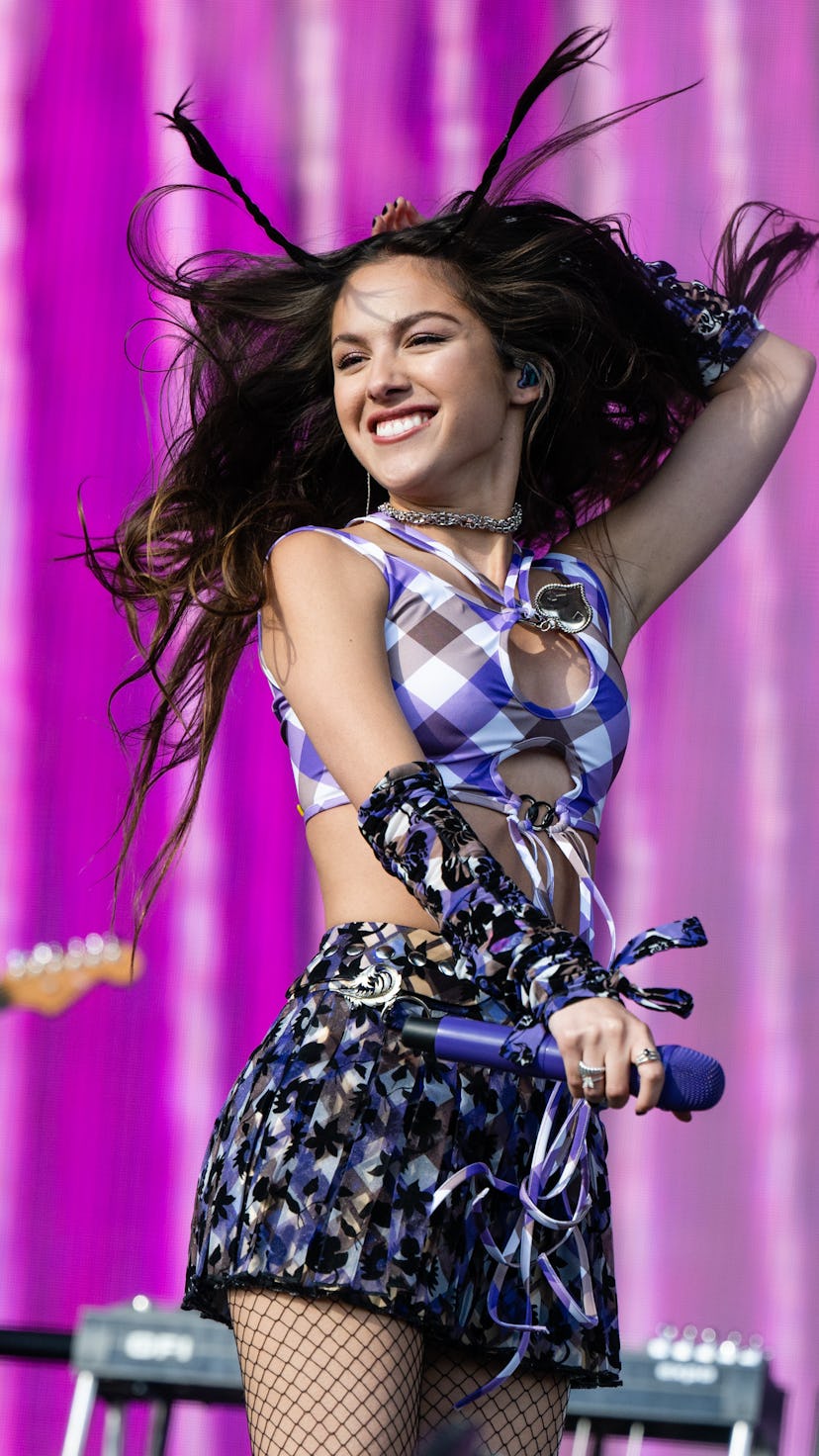 GLASTONBURY, ENGLAND - JUNE 25: Olivia Rodrigo performs on the Other Stage during day four of Glasto...