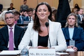 Cassidy Hutchinson, a top aide to former White House Chief of Staff Mark Meadows, testifies during t...