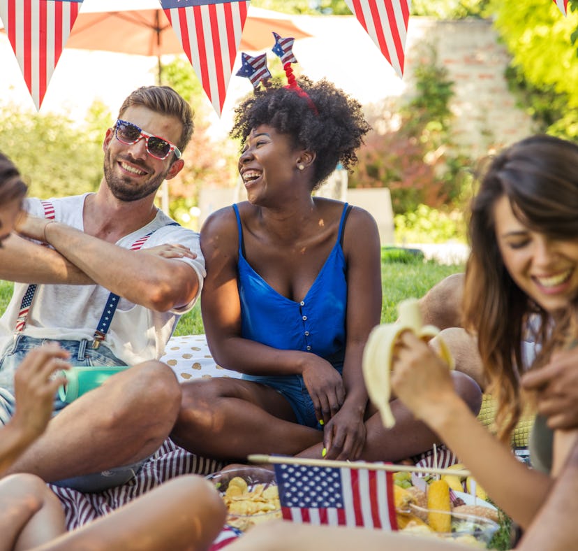 Friends celebrating Independence Day by enjoying Fourth of July recipes from TikTok.