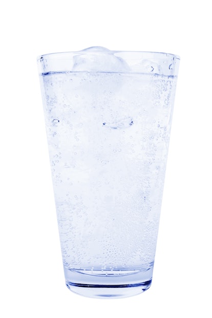 Glass of water with ice. Isolated on a white background