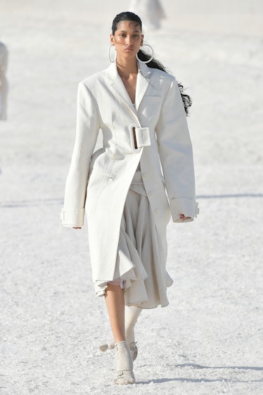 ARLES, FRANCE - JUNE 27:  A model walks the runway during  the "Le Papier (The Paper)" Jacquemus' Fa...
