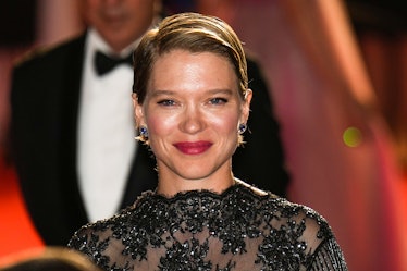 Lea Seydoux on the re carpet who portrays Lady Margot in Dune: Part Two