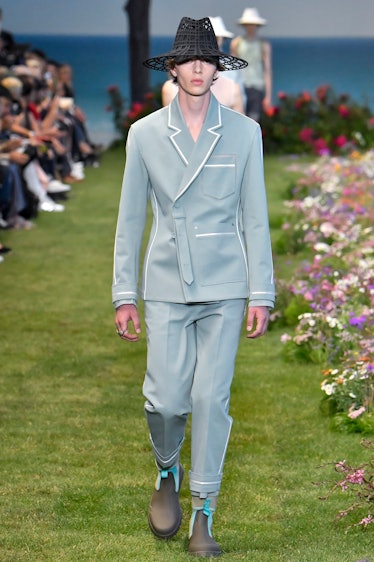 PARIS, FRANCE - JUNE 24: A model walks the runway during the Dior Homme Ready to Wear Spring/Summer ...