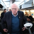 DES MOINES, IA  - FEBRUARY 04: Democratic presidential candidate Sen. Bernie Sanders (I-VT) speaks t...