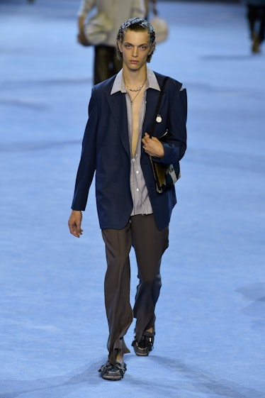 MILAN, ITALY - JUNE 18: A model walks the runway during the Fendi Ready to Wear Spring/Summer 2023 f...