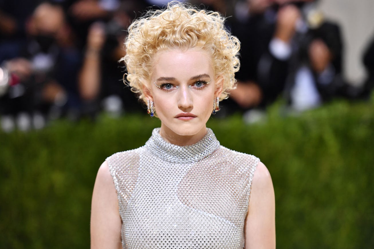 US actress Julia Garner arrives for the 2021 Met Gala at the Metropolitan Museum of Art on September...