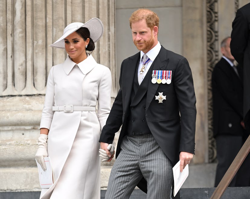  Meghan, Duchess of Sussex and Prince Harry, Duke of Sussex attend the National Service of Thanksgiv...