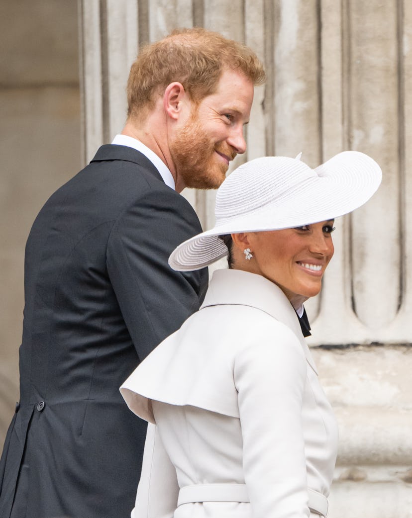 Meghan and Harry visited the United Kingdom for Queen Elizabeth II's Platinum Jubilee. Photo via Get...