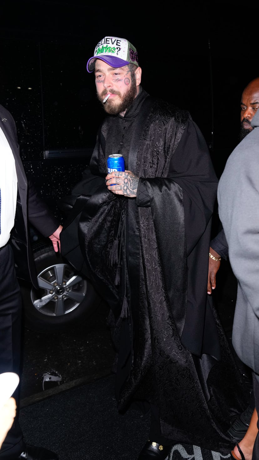 NEW YORK, NEW YORK - MAY 15: Post Malone arrives at SNL Afterparty at L'Avenue on May 15, 2022 in Ne...