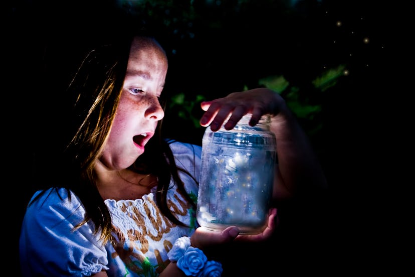 playing with fireflies is a nighttime summer activity for kids