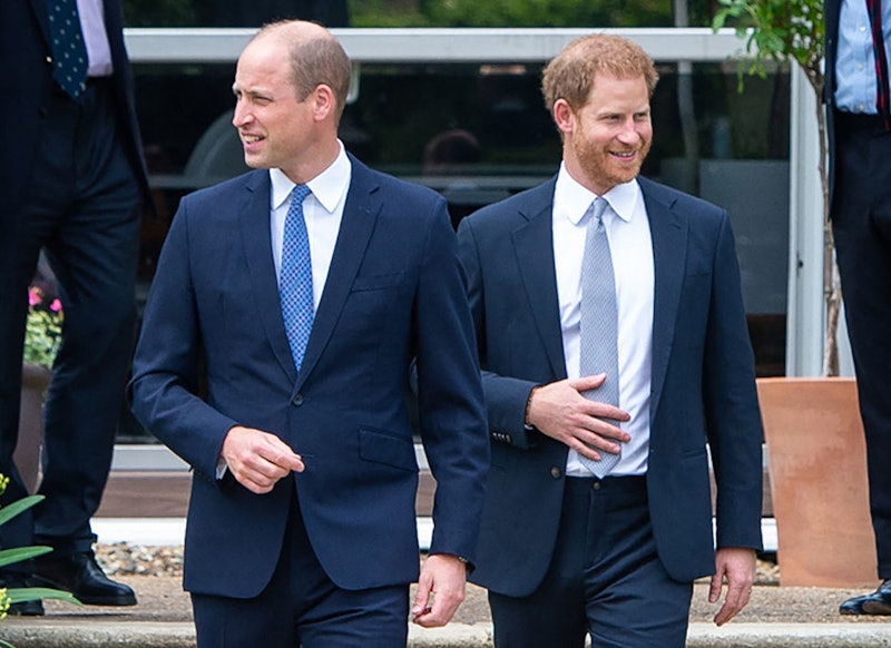 Britain's Prince William, Duke of Cambridge (L) and Britain's Prince Harry, Duke of Sussex arrive fo...