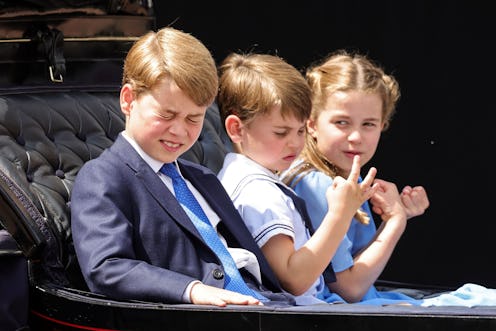 Britain's Prince George of Cambridge Britain's Prince Louis of Cambridge and Britain's Princess Char...