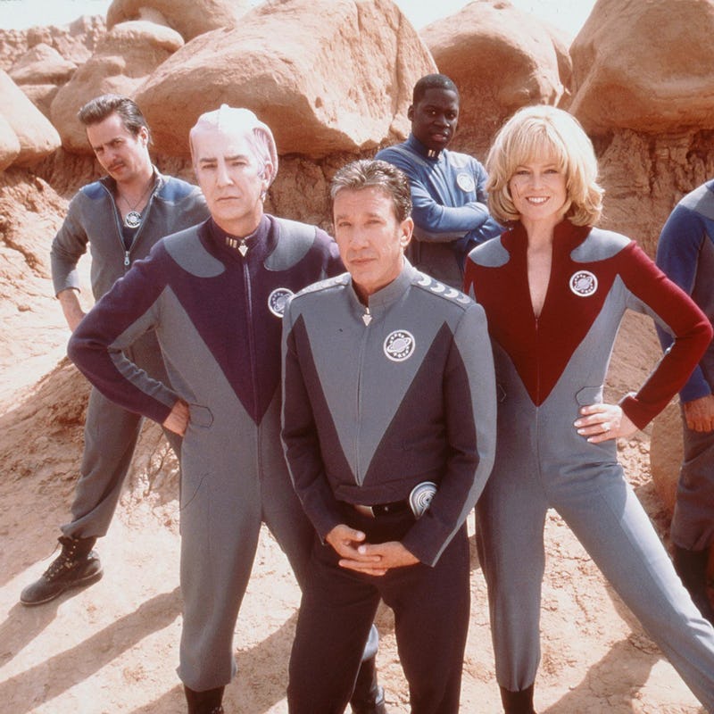 Tim Allen, Sigourney Weaver, Alan Rickman, Sam Rockwell, Tony Shalhoub, and Daryl Mitchell at the se...