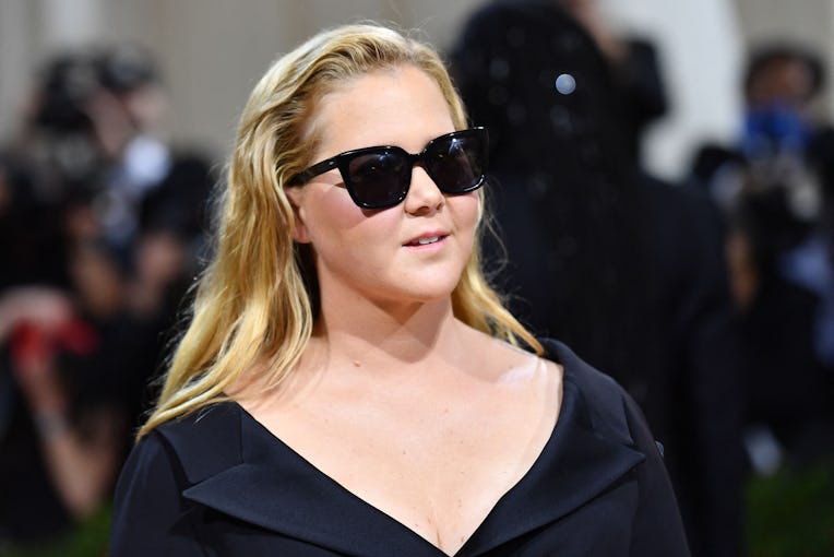 US actress and comedian Amy Schumer arrives for the 2022 Met Gala at the Metropolitan Museum of Art ...