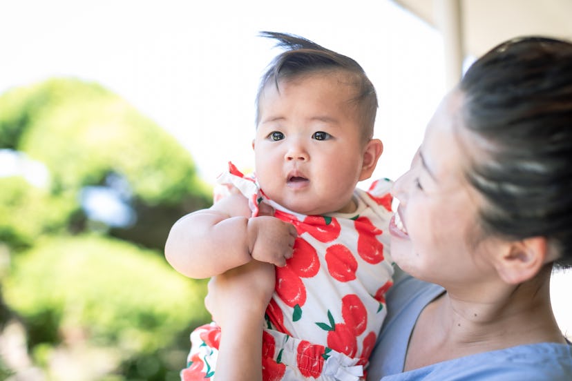 mom with baby, baby names like ella