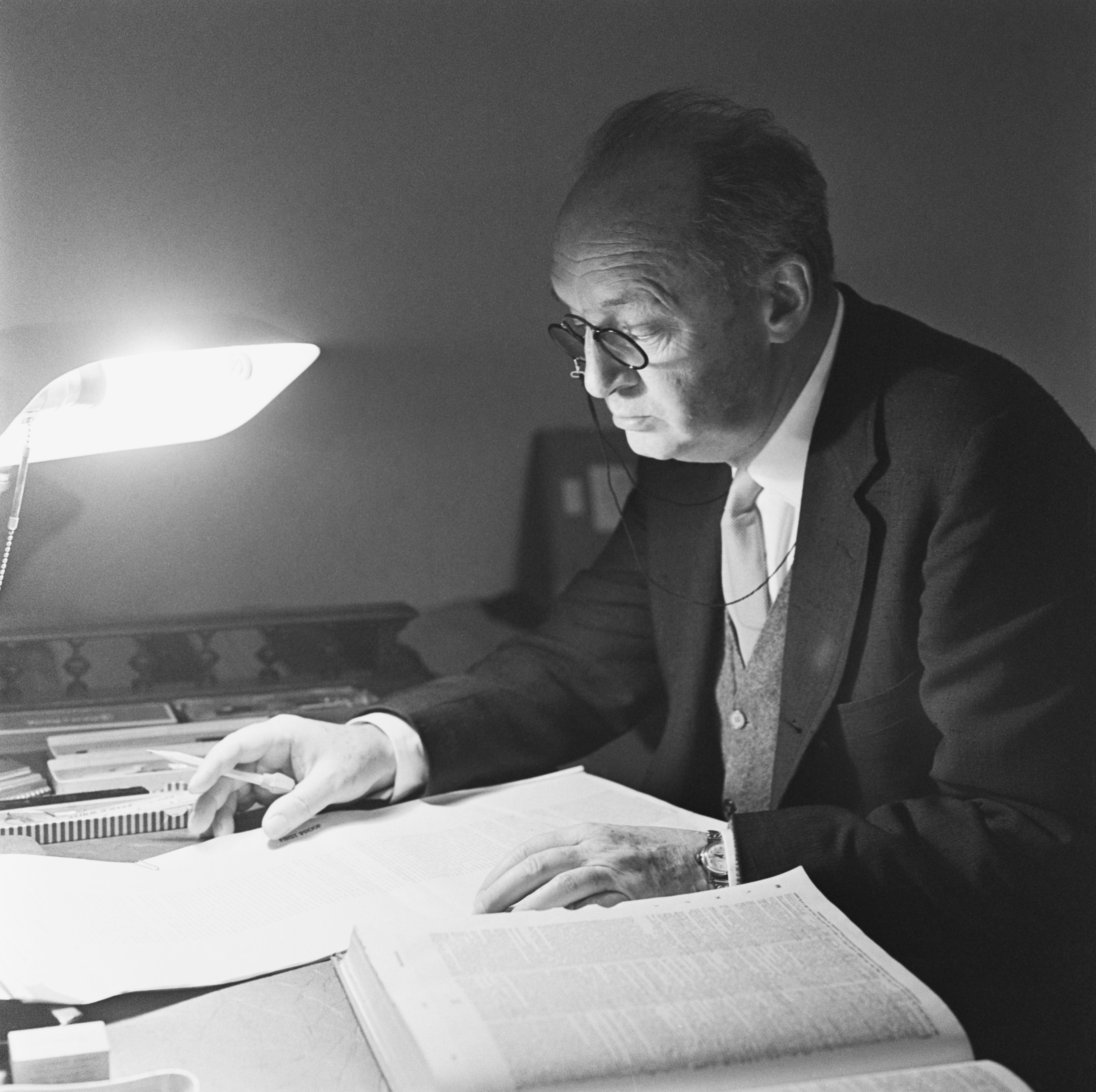 Russian-American novelist Vladimir Nabokov (1899 - 1977) in Montreux, Switzerland, where he now live...