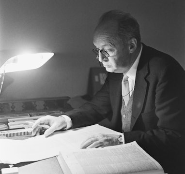 Russian-American novelist Vladimir Nabokov (1899 - 1977) in Montreux, Switzerland, where he now live...