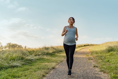 pregnant woman jogging, how to make your baby drop and engage
