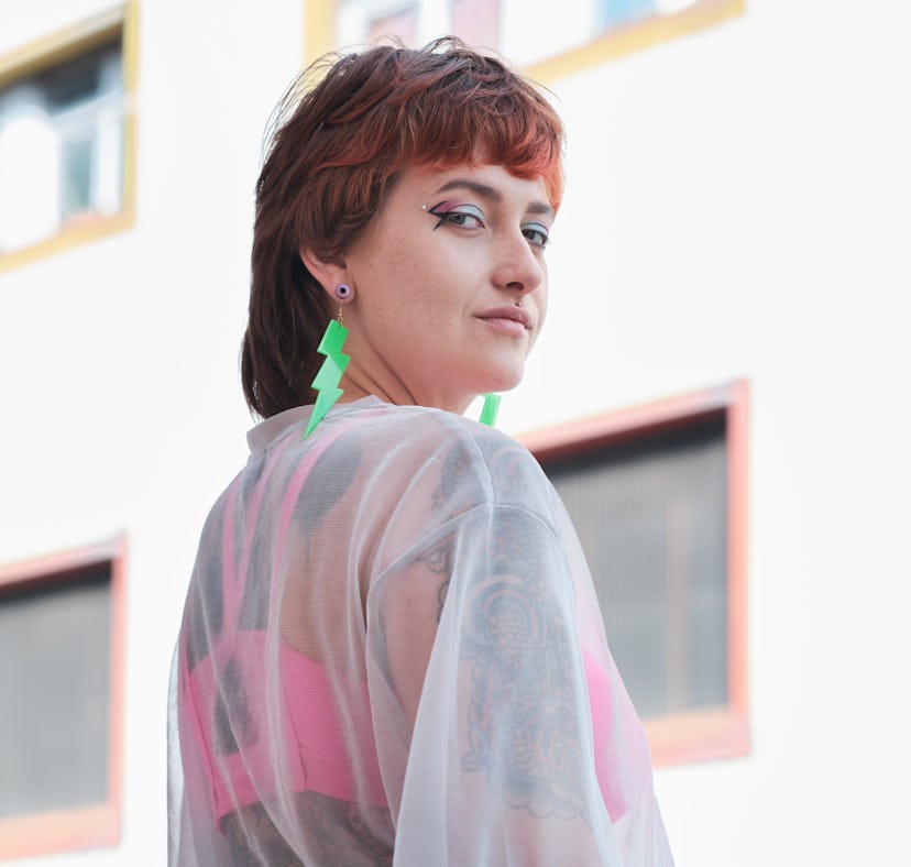 Non-binary member of Gen Z exploring gender and celebrating identity
