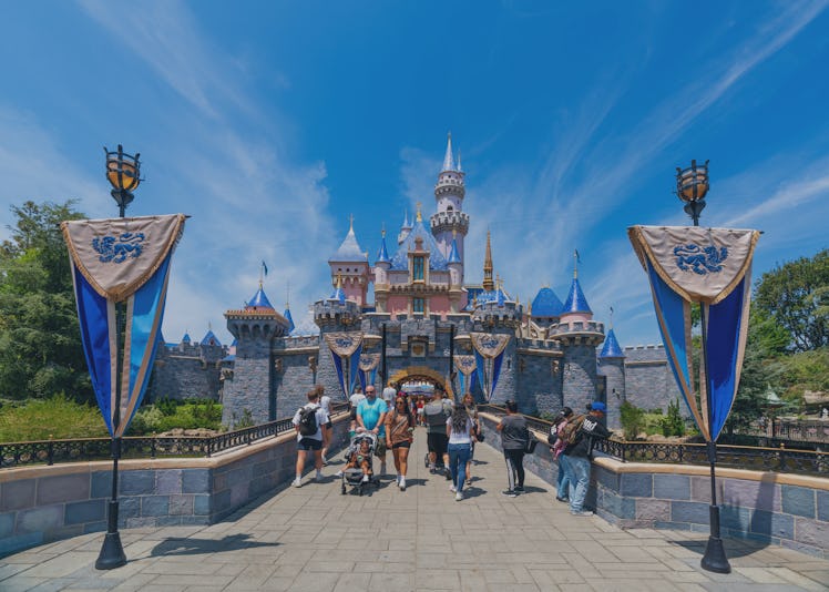 ANAHEIM, CA - MAY 27: General views of Sleeping Beauty Castle at Disneyland on May 27, 2022 in Anahe...