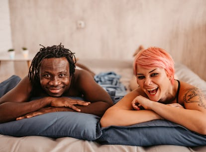Cute young couple thinking about what kinks to explore