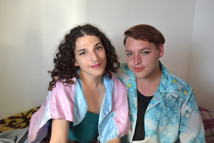 Transgender couple exploring fashion and style 