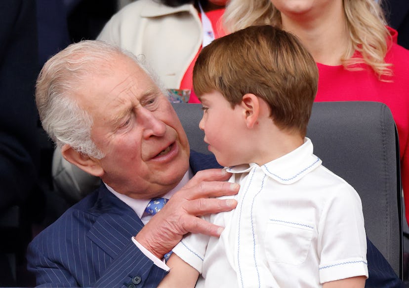 Prince Louis was happy to be with Prince Charles.