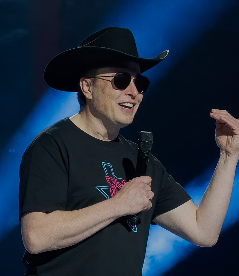 CEO of Tesla Motors Elon Musk speaks at the Tesla Giga Texas manufacturing "Cyber Rodeo" grand openi...