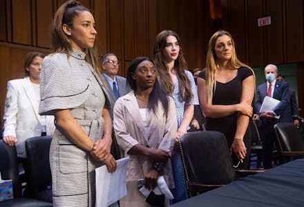 WASHINGTON, DC - SEPTEMBER 15: U.S. Olympic gymnasts Aly Raisman, Simone Biles, McKayla Maroney and ...