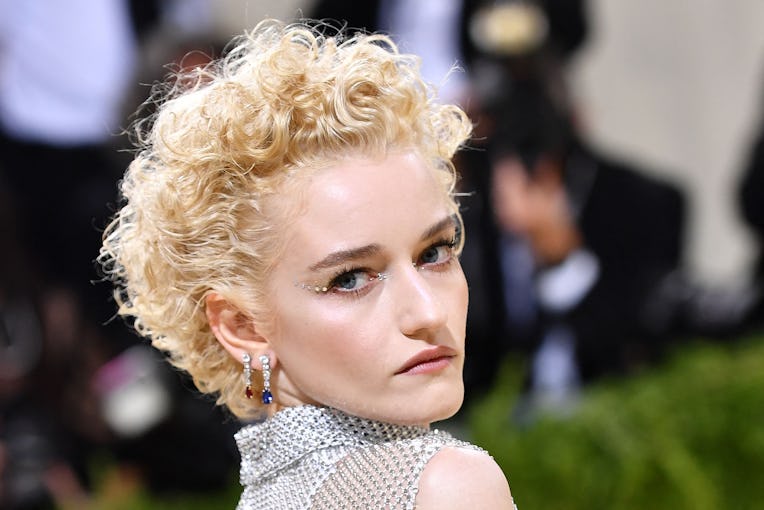 US actress Julia Garner arrives for the 2021 Met Gala at the Metropolitan Museum of Art on September...