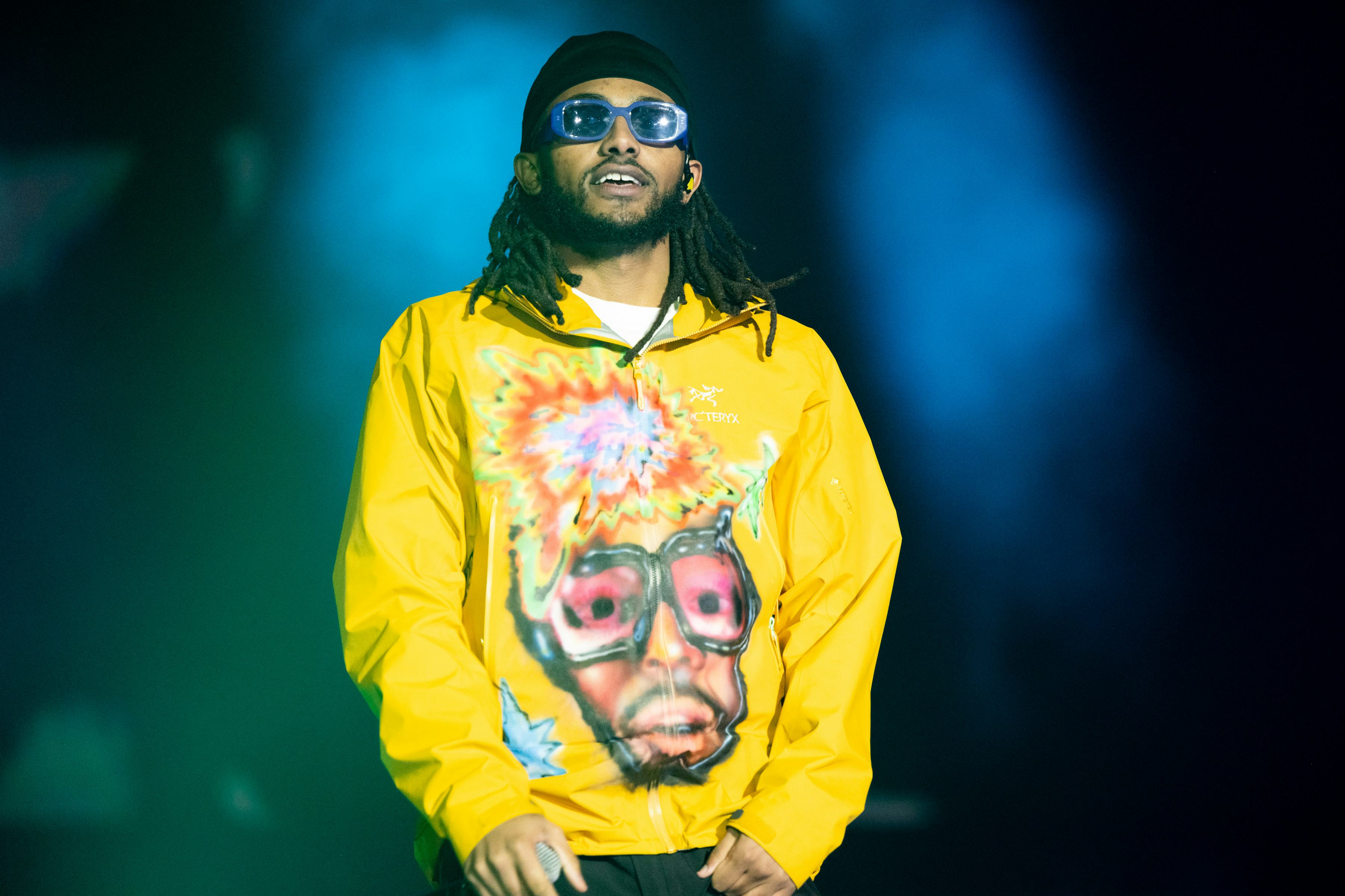 SAN BERNARDINO, CALIFORNIA - DECEMBER 11: Rapper Amine performs onstage during day 2 of Rolling Loud...